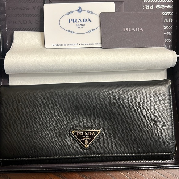 Prada Saffiano Leather Wallet in Black - Picture 14 of 14